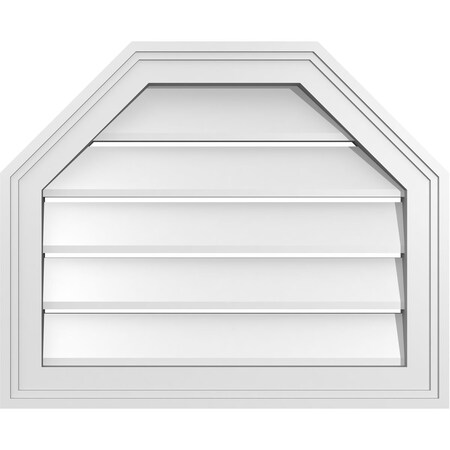 Ekena Millwork Octagonal Top Surface Mount PVC Gable Vent w/ 2"W x 1-1/2"P Brickmould Frame, 22"W x 18"H GVPOT22X1802SF